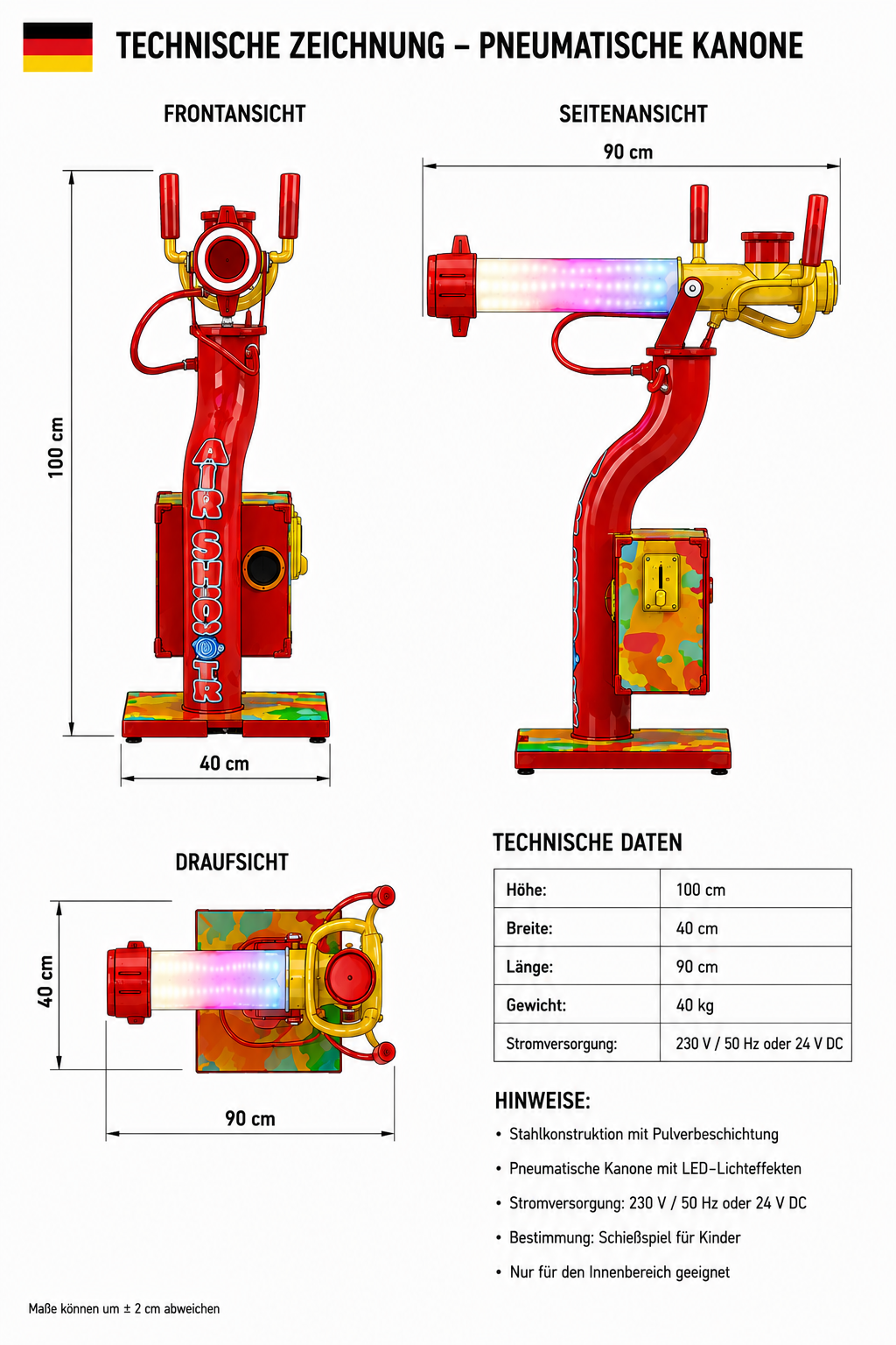 Pneumatische Air Shooter Kanone